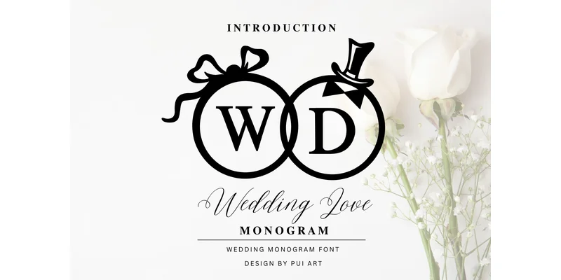 Wedding Love Monogram Font by Pui Art by Pui Art — Decorative Font