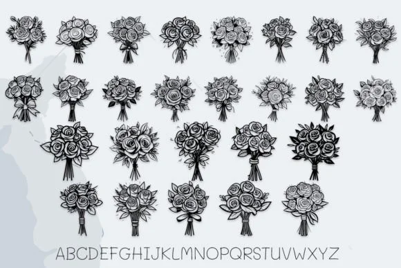 Wedding Rose Bouquet by MOMAT THIRTYONE — Dingbats Font — thumbnail 2