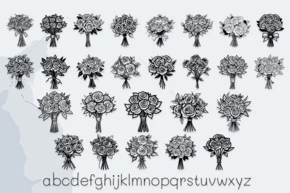 Wedding Rose Bouquet by MOMAT THIRTYONE — Dingbats Font — thumbnail 3