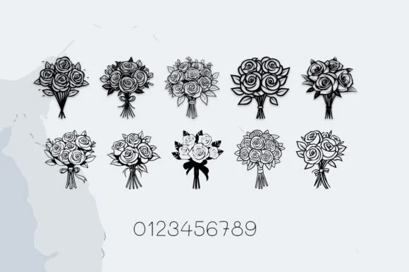 Wedding Rose Bouquet by MOMAT THIRTYONE — Dingbats Font — thumbnail 4