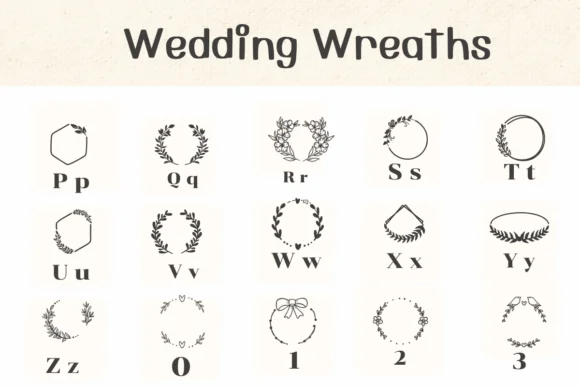 Wedding Wreaths by Ketsarin — Dingbats Font — thumbnail 3