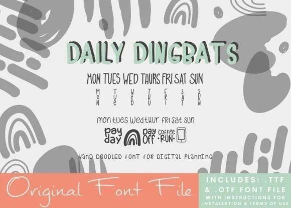 Weekday Dingbats by Moe Howard — Dingbats Font