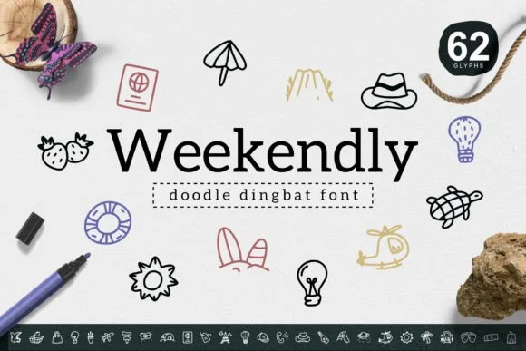 Weekendly by YandiDesigns — Dingbats Font