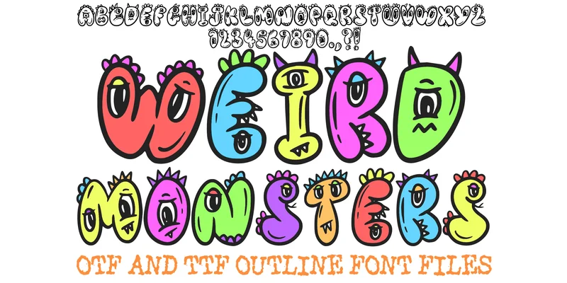 Weird Monsters Font by squeebcreative by squeebcreative — Decorative Font