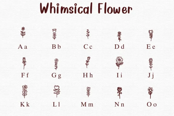 Whimsical Flower by Nongyao — Dingbats Font — thumbnail 2