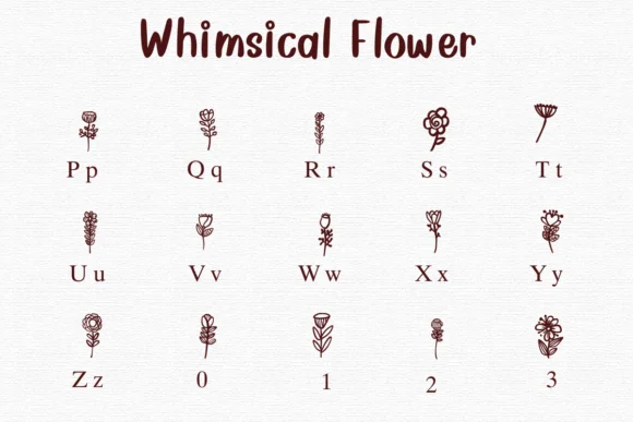Whimsical Flower by Nongyao — Dingbats Font — thumbnail 3