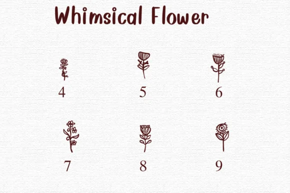 Whimsical Flower by Nongyao — Dingbats Font — thumbnail 4
