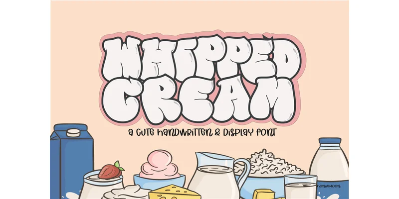 Whipped Cream Font by Honiiemoon — Display Font