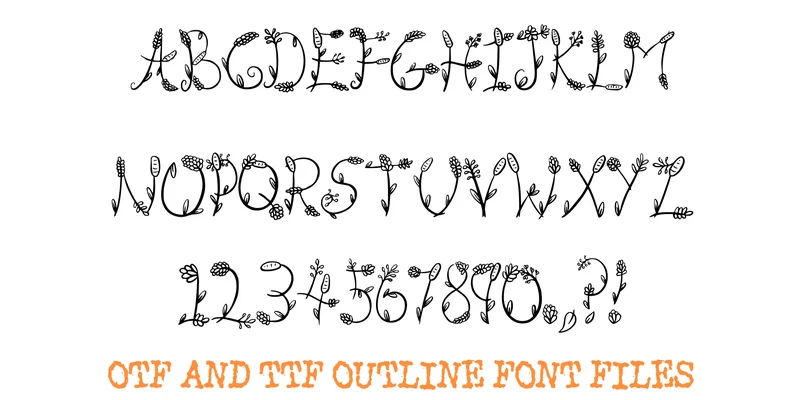 Wildflower Floral Font by squeebcreative — Display Font — thumbnail 2