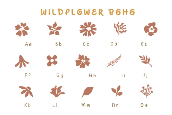 Wildflowers Boho by Pui Art — Dingbats Font — thumbnail 7