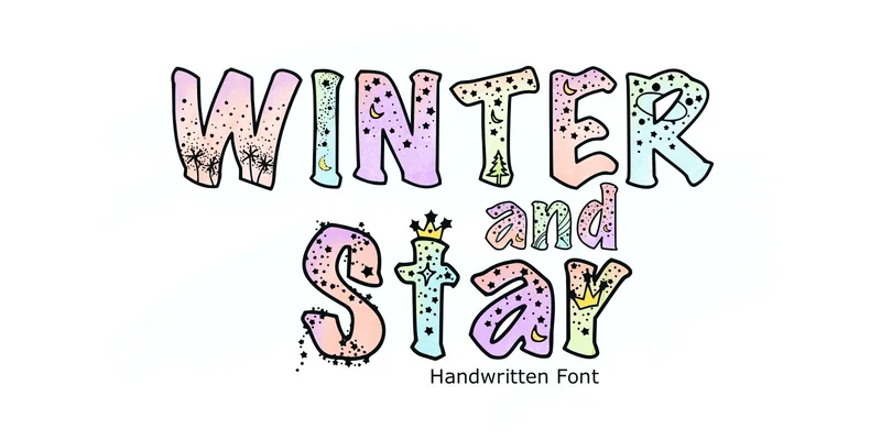 Winter and Star Font by PeamCreations by PeamCreations — Decorative Font