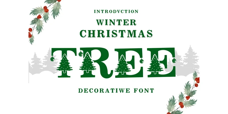Winter Christmas Tree Font by Apiwat Type by Apiwat Type β Decorative Font