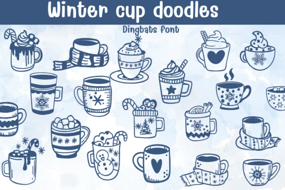 Winter Cup Doodles by Sontaya — Dingbats Font
