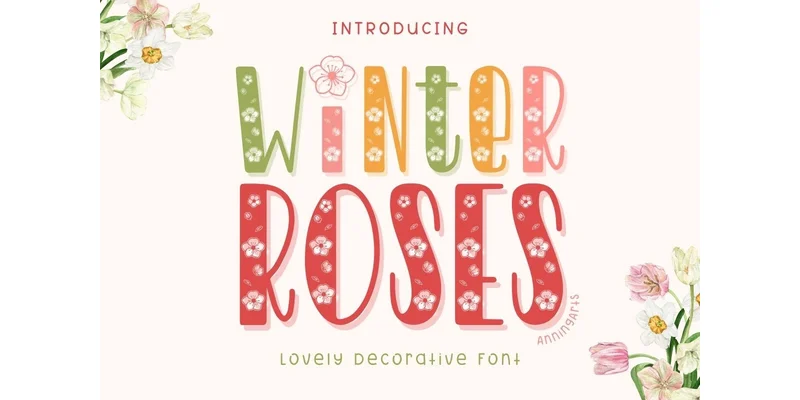 Winter Roses Font by AnningArts by AnningArts β Decorative Font