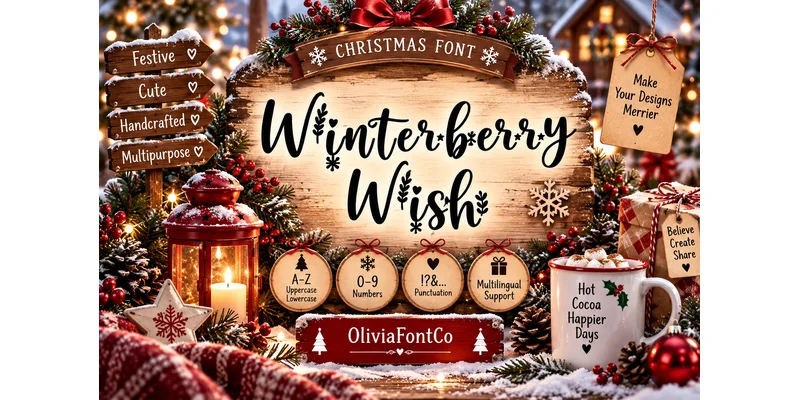 Winterberry Wish Font by OliviaFontCo — Display Font