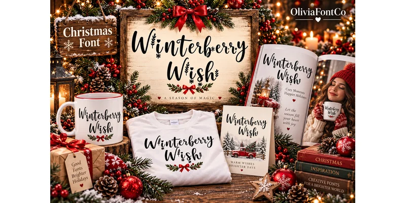 Winterberry Wish Font by OliviaFontCo — Display Font — thumbnail 2