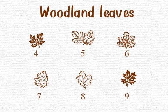 Woodland Leaves by Nongyao — Dingbats Font — thumbnail 4