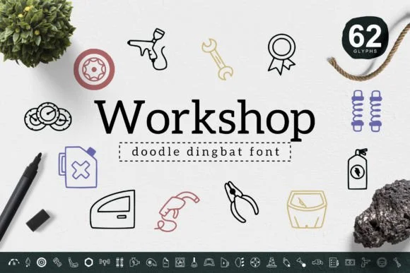 Workshop by YandiDesigns — Dingbats Font