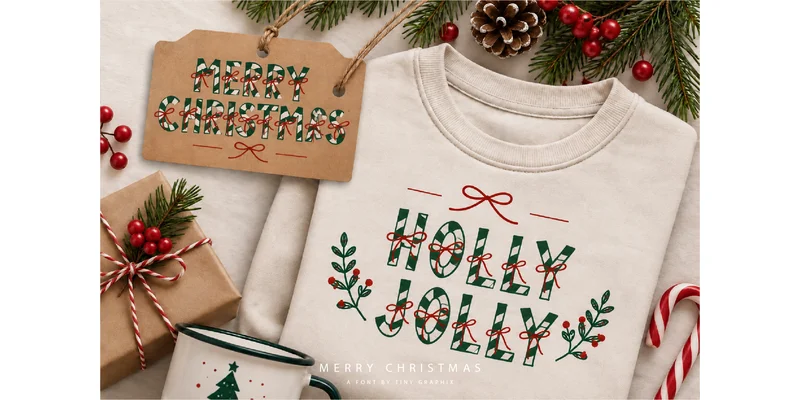 Wrapped Wishes Font by TINY GRAPHIX by TINY GRAPHIX — Display Font — thumbnail 5