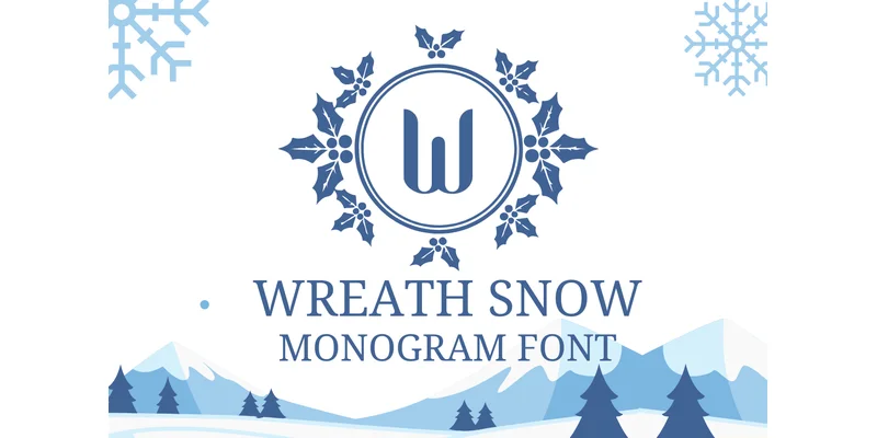 Wreath Snow Monogram Font by attypestudio by attypestudio — Decorative Font