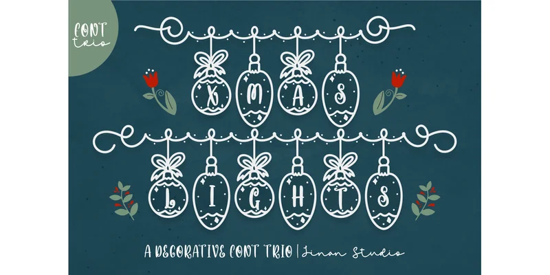 Xmas Lights Trio Font by jinanstd by jinanstd — Decorative Font