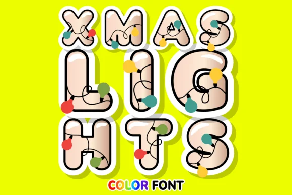 Xmas Lights by JUSTTYPE — Color Fonts Font