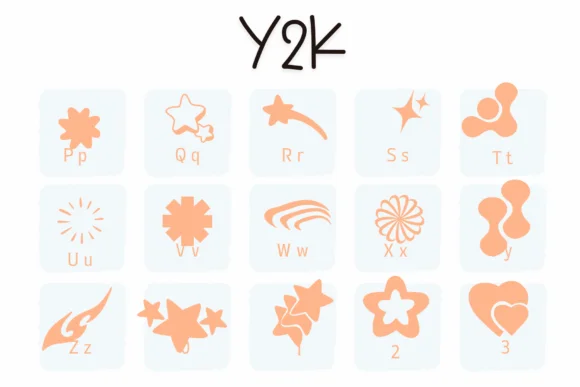 Y2k by Sirinart — Dingbats Font — thumbnail 3