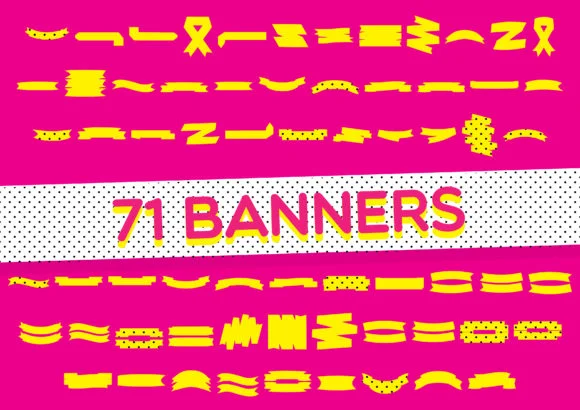 Yellow Dingbat Banners by GraphicsBam Fonts — Dingbats Font
