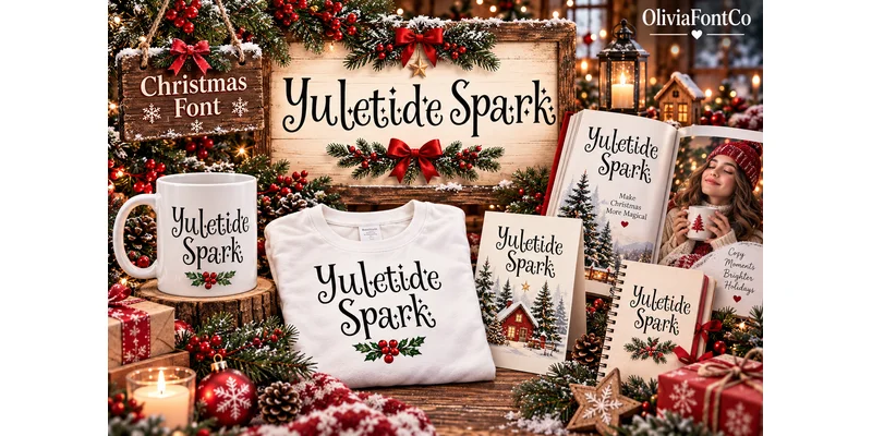 Yuletide Spark Font by OliviaFontCo by OliviaFontCo — Display Font — thumbnail 2