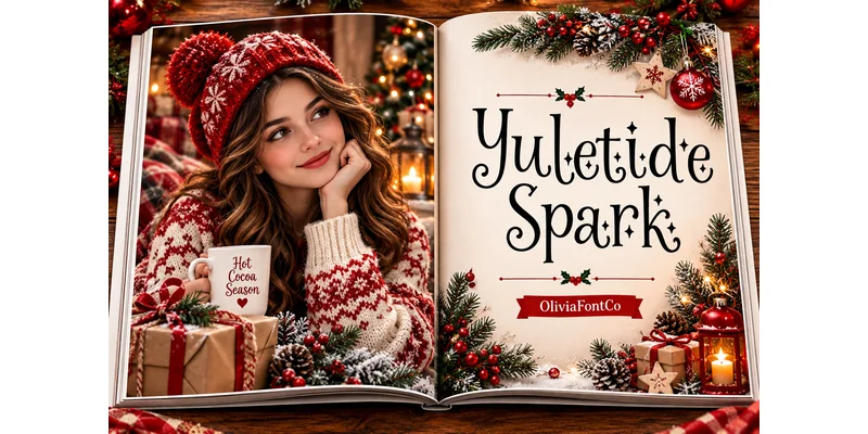 Yuletide Spark Font by OliviaFontCo by OliviaFontCo — Display Font — thumbnail 3