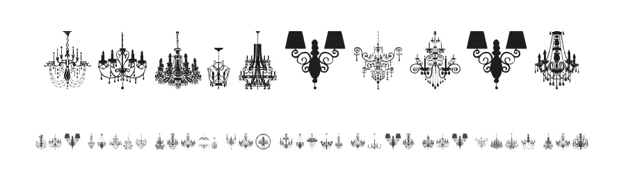 Chandelier by Woodcutter β Dingbats Font
