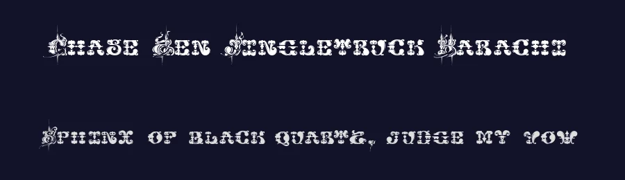 Chase Zen Jingletruck Karachi by Chung-Deh Tien — Decorative Font — thumbnail 2