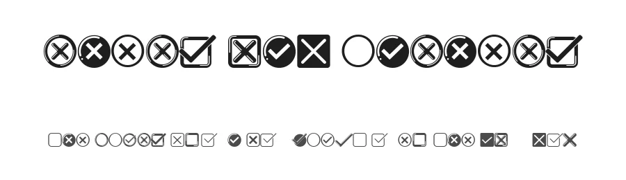 Check And Uncheck by Vladimir Nikolic — Dingbats Font