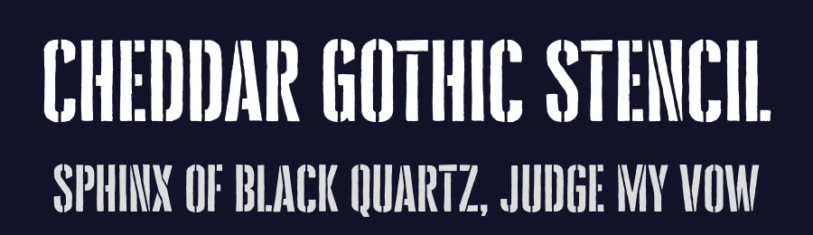 Cheddar Gothic Stencil by Adam Ladd — Decorative Font — thumbnail 2