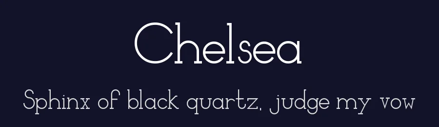 Chelsea by Nathan Thomson — Serif Font — thumbnail 2
