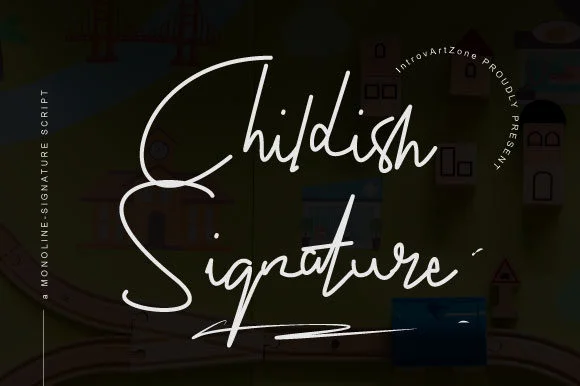 Childish Signature Font by IntrovArtZone — Script Handwritten Font
