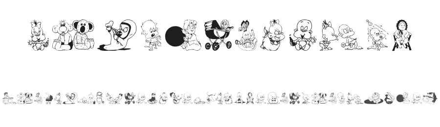 Children Bats by Manfred Klein — Dingbats Font