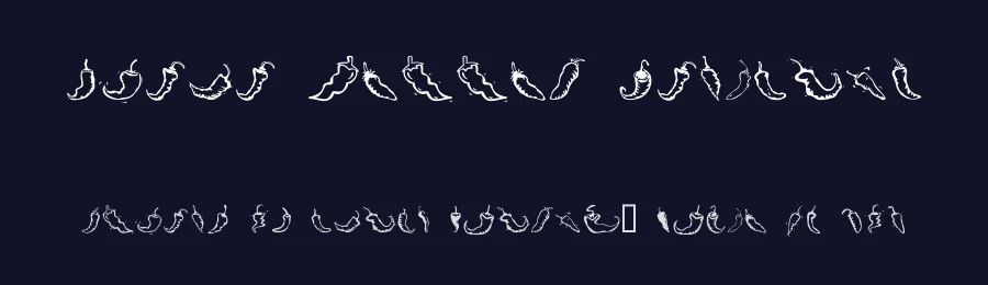 Chili Pepper Dingbats by Dixie's Delights — Dingbats Font — thumbnail 2