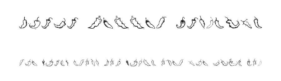 Chili Pepper Dingbats by Dixie's Delights — Dingbats Font
