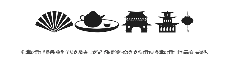 China by Woodcutter — Dingbats Font