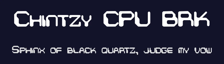 Chintzy CPU BRK by Ænigma — Display Font — thumbnail 2