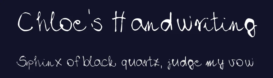 Chloe's Handwriting by Chloe — Script Handwritten Font — thumbnail 2