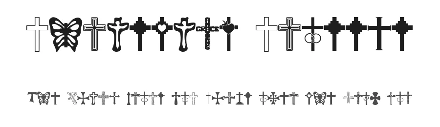 Christian Crosses by UnAuthorized Type — Dingbats Font
