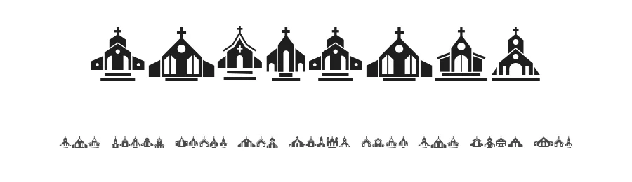 Churches by Vladimir Nikolic — Dingbats Font