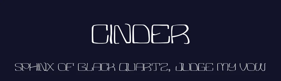 Cinder by Hugo Beyts — Decorative Font — thumbnail 2