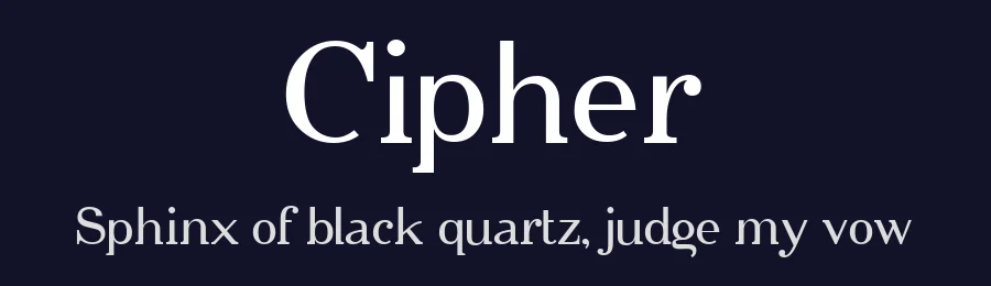 Cipher by Todd Bushman — Serif Font — thumbnail 2