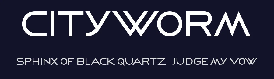 Cityworm by Vladimir Nikolic — Sans Serif Font — thumbnail 2