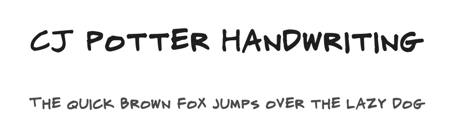 CJ Potter Handwriting