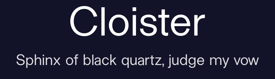 Cloister by Matt O'Connor — Sans Serif Font — thumbnail 2