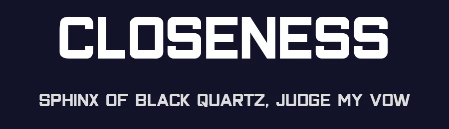 Closeness by Vladimir Nikolic — Display Font — thumbnail 2